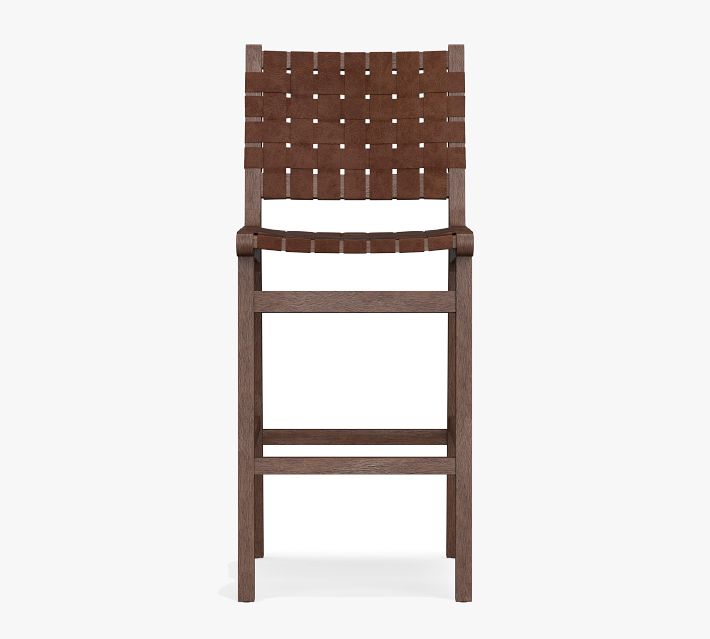本革スツール～Woven leather stool～ Fenton Woven Leather Barstool - Elegant Seating | Pottery Barn