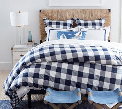 Gingham Check Reversible Percale Duvet Cover &amp; Shams