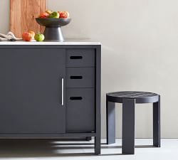 Malibu Metal Stackable Outdoor Side Stool, Set of 2 (18")