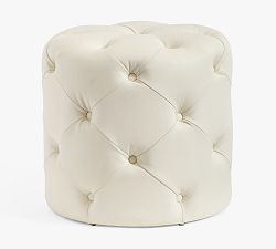 Tufted Leather Accent Stool