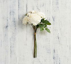 Faux Rose Bundle - White