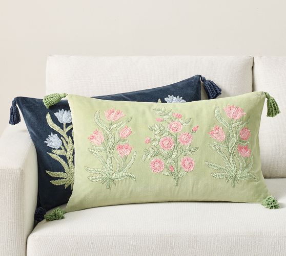 Roller Rabbit Floral Decorative Lumbar Pillow