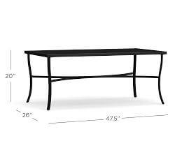 Riviera Metal Rectangular Outdoor Coffee Table (48")