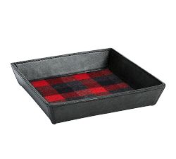 Saddle Leather Catchall, Buffalo Check