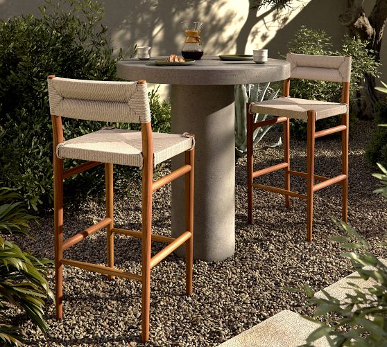 Zara Woven Outdoor Bar & Counter Stools | Pottery Barn