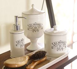 Black &amp; White Apothecary Bath Accessories