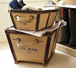 Canvas &amp; Leather Bin