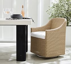 Hampton All-Weather Wicker Swivel Dining Chair