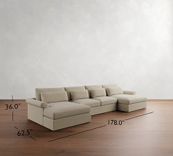 Westwood Roll Arm Deep Seat Double Chaise Sectional (191")