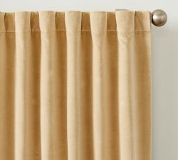 Custom Velvet Twill Blackout Curtain - Gold