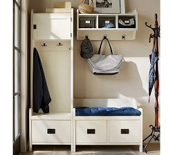 Wade Wood and Wire Cubby, Almond White