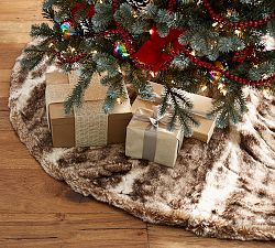 Faux Fur Tree Skirt - Caramel Ombre