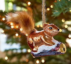 Glass Squirrel Ornament
