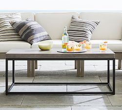 Sloan Concrete &amp; Iron Outdoor Coffee Table