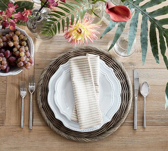 Wheaton Striped Linen/Cotton Napkins - Thumbnail 4