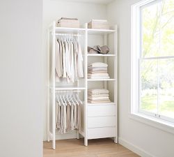 Essential Walk-In Closet by Hold Everything, 4' Hanging System with 3 Drawers​