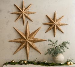 Woven Stars Wall Art - Set of 3