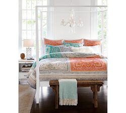 Faux Mohair Colorblock Throw