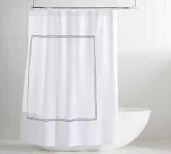 Grand Embroidered Organic Shower Curtain