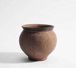 Open Box: Artisan Studio Vase, Short Round (9"H) - Brown