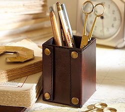 Saddle Leather Pencil Cup