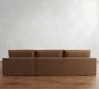 Westwood Square Arm Deep Seat Leather Chaise Sectional (130"-148")