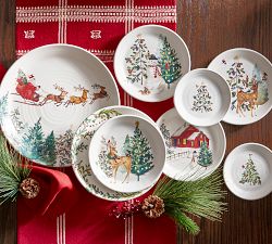 Christmas in the Country Stoneware Appetizer Plates - Set of 8