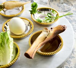 Marble Seder Plate with Gold Trim
