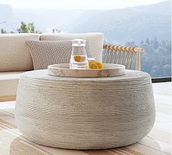 Mays Concrete Round Outdoor Coffee Table (37")