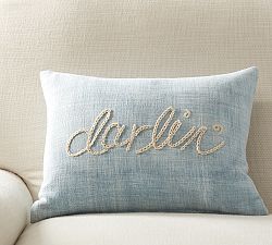 The Emily &amp; Meritt Darlin Embroidered Pillow