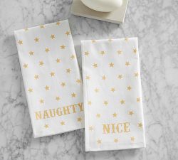 The Emily &amp; Meritt Naughty Or Nice Hand Towel - Set of 2