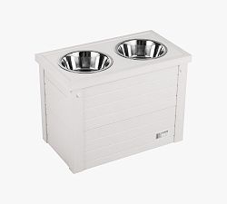Ecoflex® Dual Pet Bowls with Sliding Food Storage