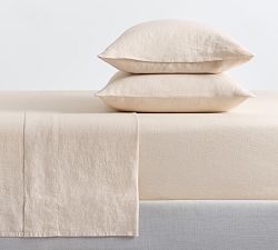 Open Box: Classic Belgian Flax Linen Sheet Set, Full - Rosewater