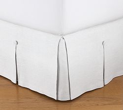 Pleated Button Cotton Bed Skirt
