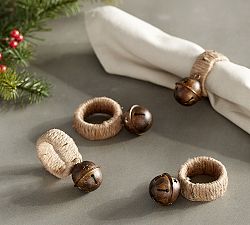 Rustic Bells Napkin Ring, Set of 4