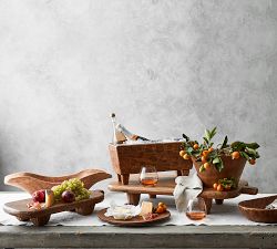 Vintage Handcrafted Acacia Wood Charger Plate