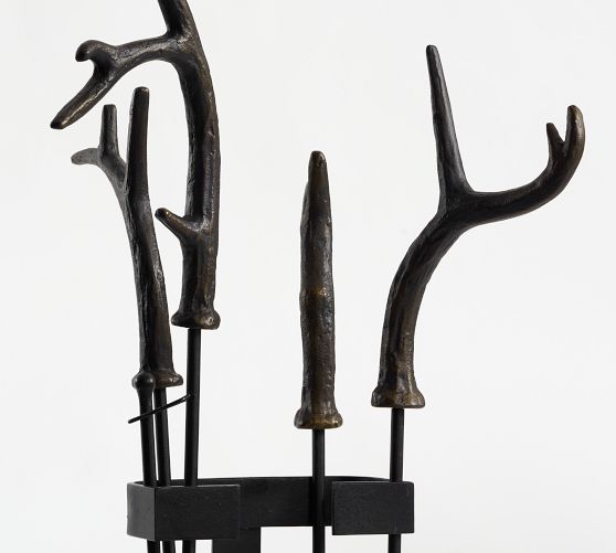 Pottery Barn Antler Fireplace Tool Set - Thumbnail 5