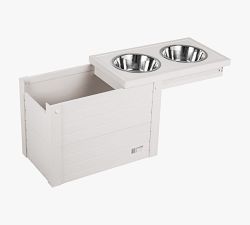 Ecoflex® Dual Pet Bowls with Sliding Food Storage