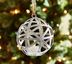 Lit Glitter Lattice Ball Ornament