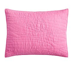 Open Box: Belgian Flax Linen Handcrafted Quilted Sham, Standard, Set of 2 - Pink Tulip