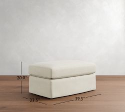 PB Comfort Modern Roll Arm Slipcovered Ottoman and a Half