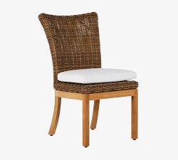 Sisilia Teak &amp; Wicker Outdoor Dining Chair