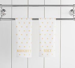 The Emily &amp; Meritt Naughty Or Nice Hand Towel - Set of 2