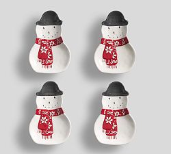Archie the Snowman Stoneware Appetizer Plates - Set of 4
