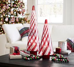 Candy Striped Glass Tree Cloches