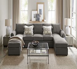 Pearce Roll Arm Double Chaise Sectional (136"&ndash;186")