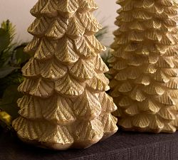 Premium Flickering Flameless Tree Candle - Gold