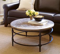 Parquet Round Reclaimed Wood Coffee Table (36")
