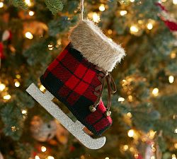 Plaid Ice Skate Ornament