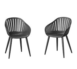 Spear Metal Outdoor Dining Table with Sinclair Metal Dining Armchair Dining Set - Thumbnail 2